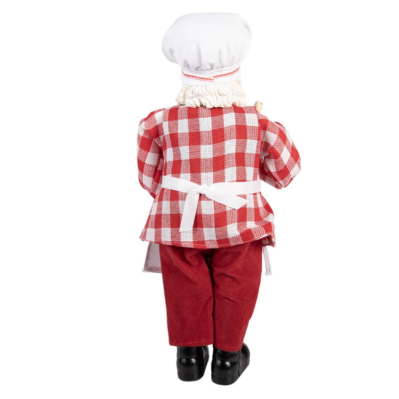 Clayre & Eef Weihnachtsdekorationsfigur Weihnachtsmann 22x19x45 cm Rot Textil auf Kunststoff