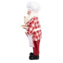 Clayre & Eef Weihnachtsdekorationsfigur Weihnachtsmann 22x19x45 cm Rot Textil auf Kunststoff