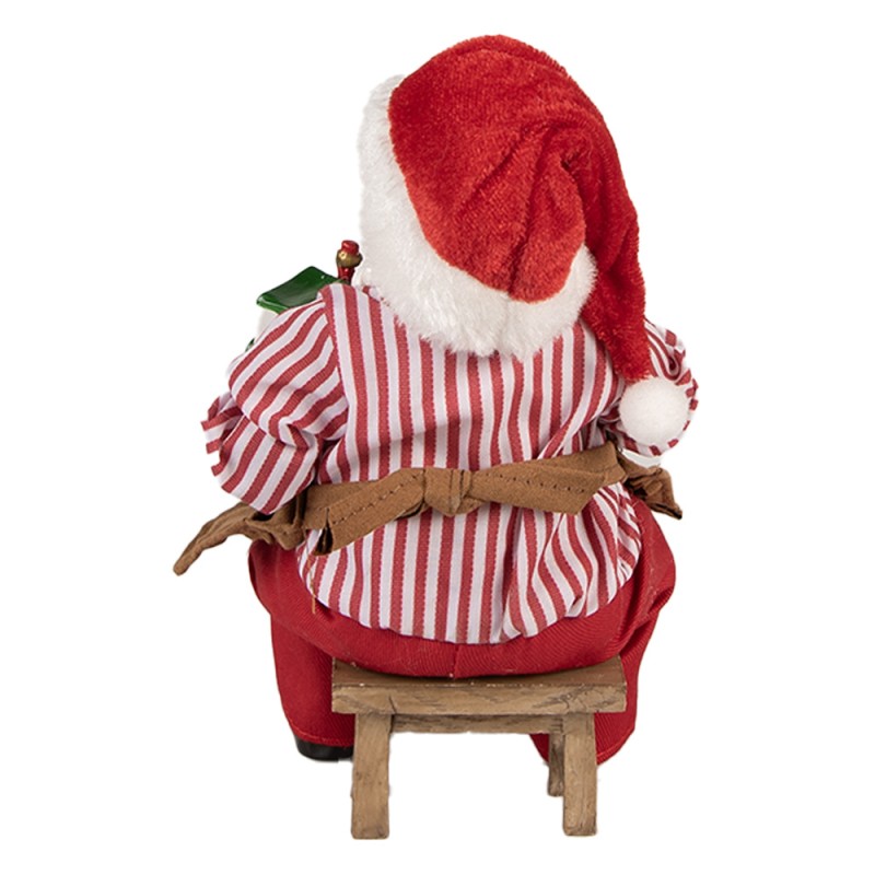 Clayre & Eef Christmas Decoration Figurine Santa Claus 13x10x28 cm Red Textile on Plastic
