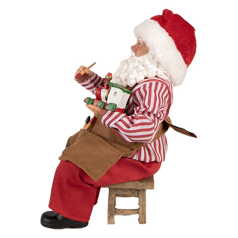 Clayre & Eef Christmas Decoration Figurine Santa Claus 13x10x28 cm Red Textile on Plastic