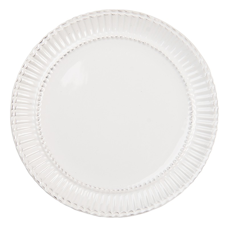 Clayre & Eef Assiette de petit d‚jeuner Ø 21 cm Blanc Dolomite