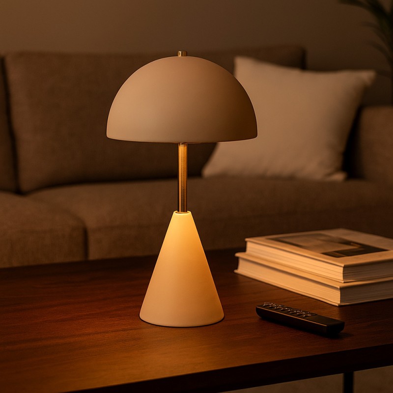 Gabriël Mushroom Table Lamp Ø 23x40 cm Beige Metal