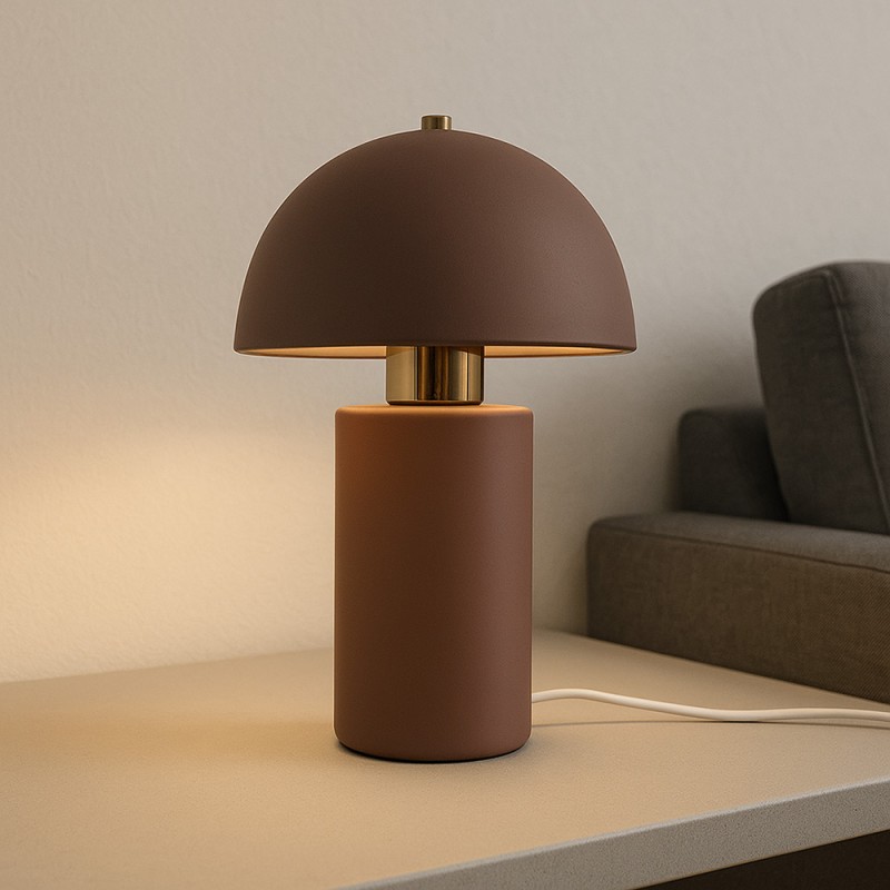 Gabriël Mushroom Table Lamp Ø 18x30 cm Brown Metal