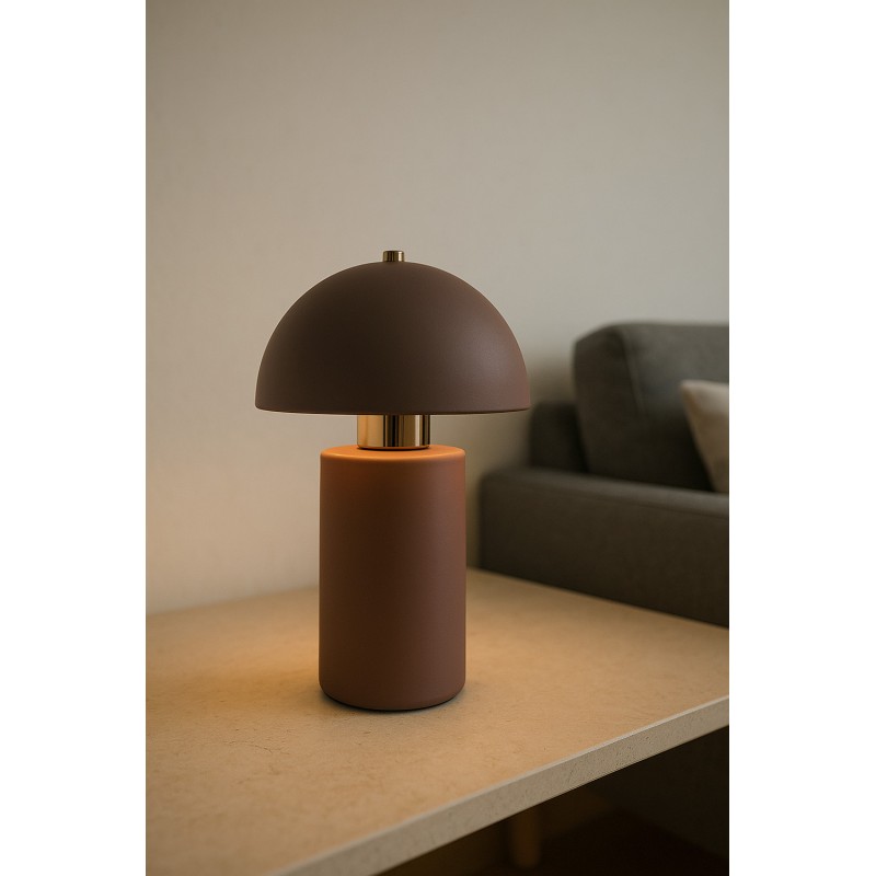 Gabriël Mushroom Table Lamp Ø 18x30 cm Brown Metal