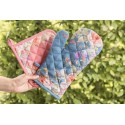 Clayre & Eef Presina da forno 18x30 cm Blu Cotone Fiori