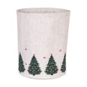 Clayre & Eef Bread Basket Ø 15x16 cm Beige Cotton Round Christmas