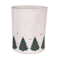 Clayre & Eef Corbeille à pain Ø 15x16 cm Beige Coton Rond Noël
