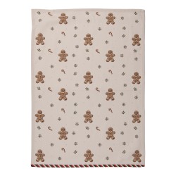 Clayre & Eef Theedoek 50x70 cm Beige Katoen Gingerbread man