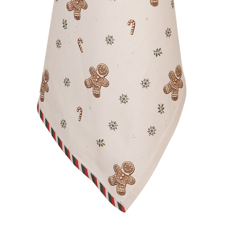 Clayre & Eef Asciugamani da cucina 50x70 cm Beige Cotone Uomo di pan di zenzero