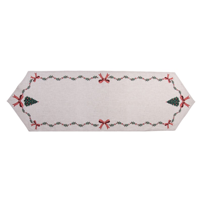 Clayre & Eef Chemin de table 50x160 cm Beige Coton Noël