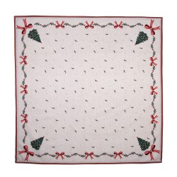 Clayre & Eef Tafelkleed 100x100 cm Beige Katoen Kerst