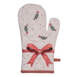 Clayre & Eef Ovenwant 18x30 cm Beige Katoen Kerst