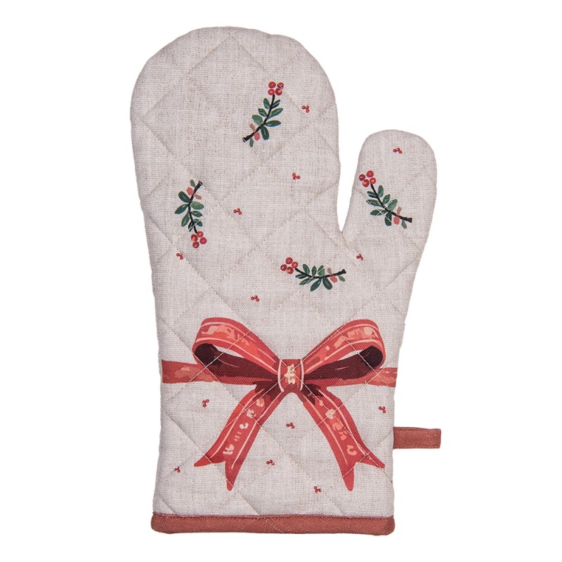 Clayre & Eef Ovenwant 18x30 cm Beige Katoen Kerst