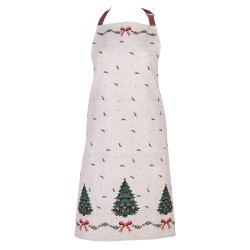 Clayre & Eef Küchenschürze 70x85 cm Beige Baumwolle Weihnachten