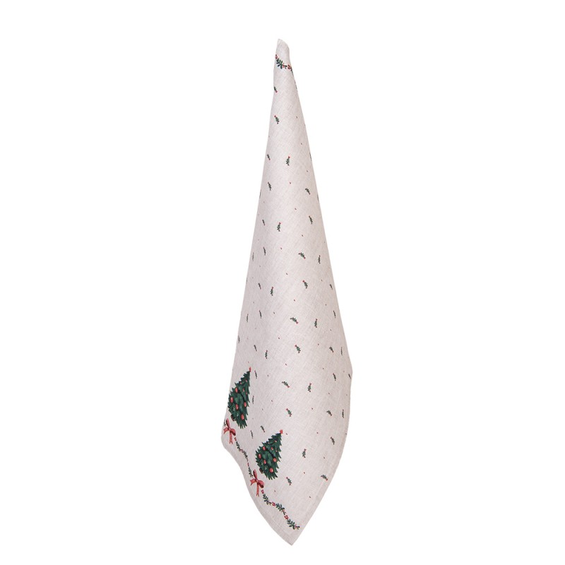 Clayre & Eef Asciugamani da cucina 50x70 cm Beige Cotone Natale