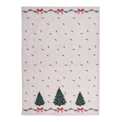 Clayre & Eef Theedoek 50x70 cm Beige Katoen Kerst