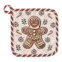 Clayre & Eef Pannenlap 20x20 cm Beige Katoen Gingerbread man