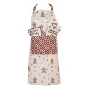 Clayre & Eef Keukenschort 70x85 cm Beige Katoen Gingerbread man