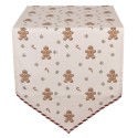 Clayre & Eef Tafelloper 50x160 cm Beige Katoen Gingerbread man