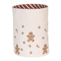 Clayre & Eef Cestino del pane Ø 15x16 cm Beige Cotone Rotondo Uomo di pan di zenzero