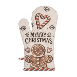 Clayre & Eef Ovenwant 18x30 cm Beige Katoen Gingerbread man