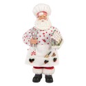 Clayre & Eef Statuetta decorativa di Natale Babbo Natale 13x10x28 cm Bianco Tessuto