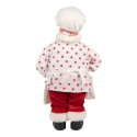Clayre & Eef Statuetta decorativa di Natale Babbo Natale 13x10x28 cm Bianco Tessuto