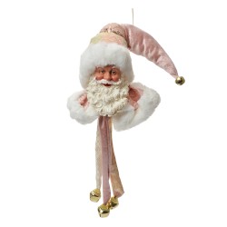 Clayre & Eef Ornamento Natalizio Babbo Natale 70 cm Rosa Tessuto