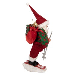 Clayre & Eef Statuetta decorativa di Natale Babbo Natale 13x10x28 cm Rosso Tessuto