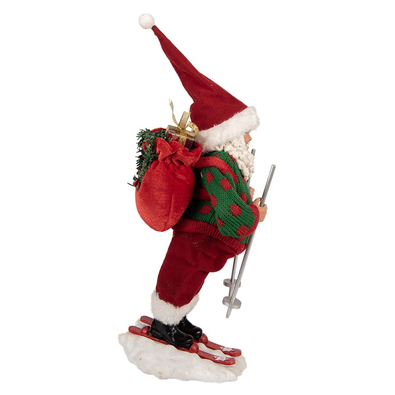 Clayre & Eef Christmas Decoration Figurine Santa Claus 13x10x28 cm Red Textile