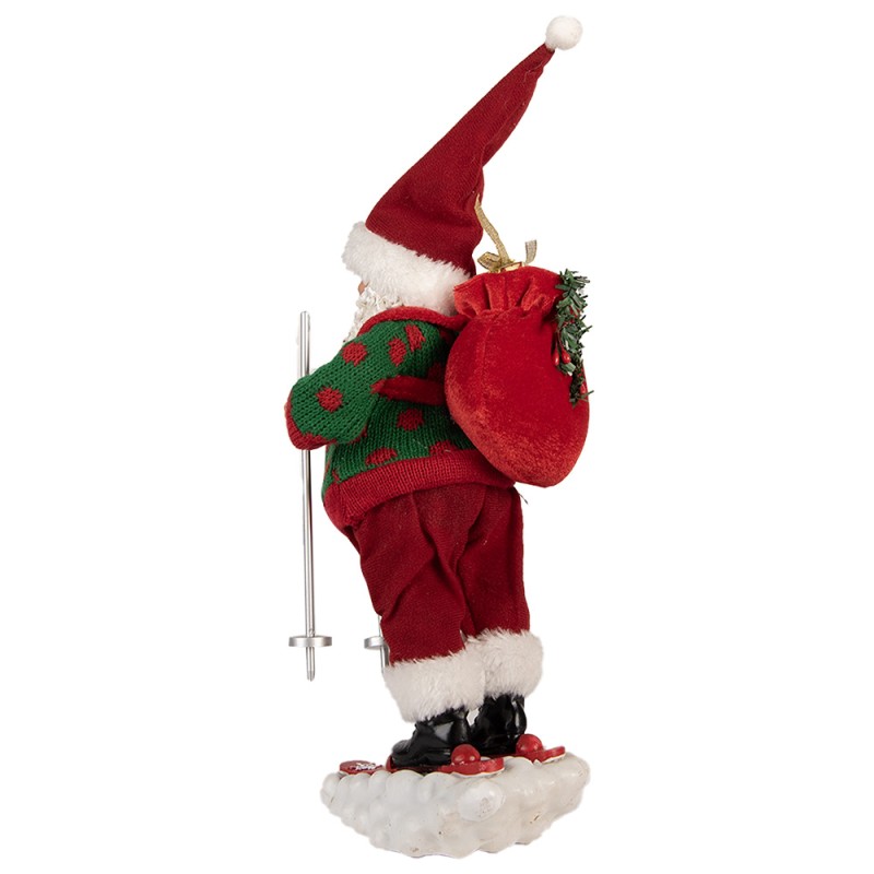 Clayre & Eef Christmas Decoration Figurine Santa Claus 13x10x28 cm Red Textile