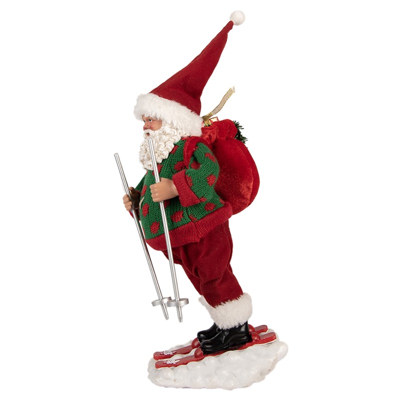 Clayre & Eef Christmas Decoration Figurine Santa Claus 13x10x28 cm Red Textile