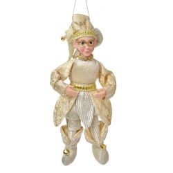 Clayre & Eef Deko-Anhänger Elf 10x8x28 cm Beige Textil auf Kunststoff
