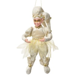 Clayre & Eef Decorative Pendant Elf 10x8x28 cm Beige Textile on Plastic
