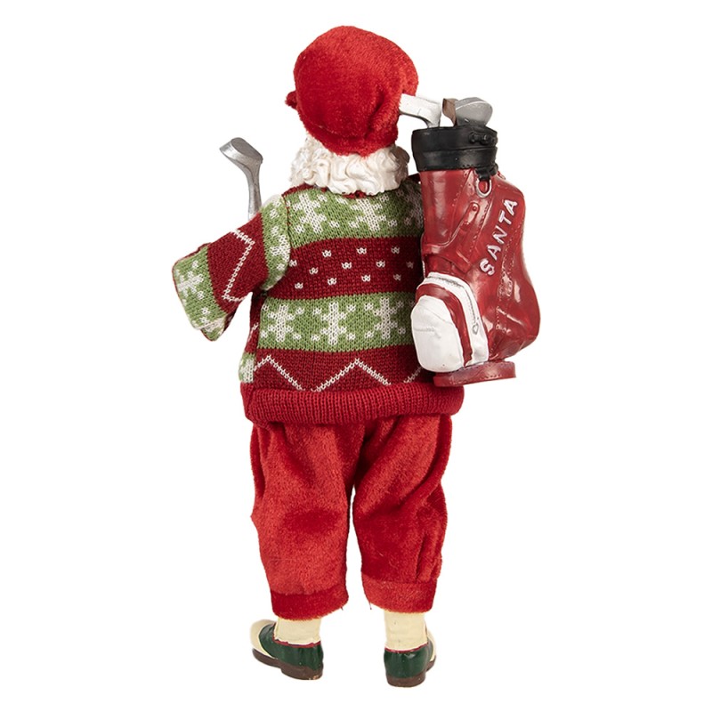 Clayre & Eef Christmas Decoration Figurine Santa Claus 13x10x28 cm Red Textile
