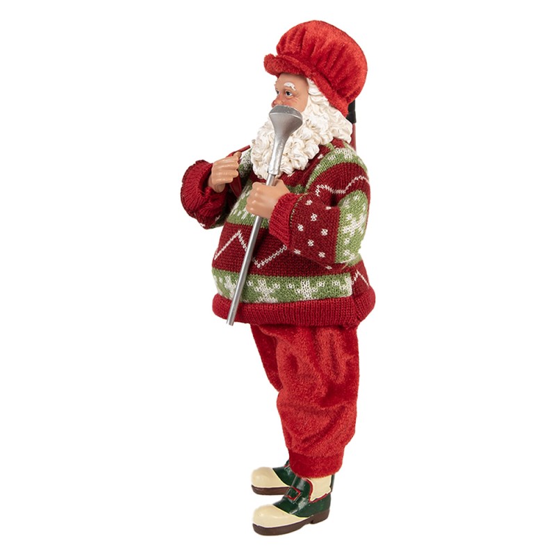Clayre & Eef Christmas Decoration Figurine Santa Claus 13x10x28 cm Red Textile