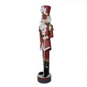 Clayre & Eef Statuetta decorativa di Natale Schiaccianoci 56x39x202 cm Rosso Metallo