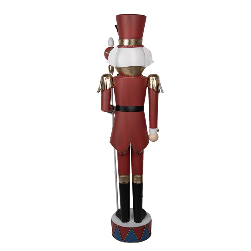 Clayre & Eef Statuetta decorativa di Natale Schiaccianoci 56x39x202 cm Rosso Metallo