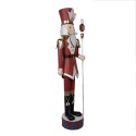 Clayre & Eef Statuetta decorativa di Natale Schiaccianoci 56x39x202 cm Rosso Metallo