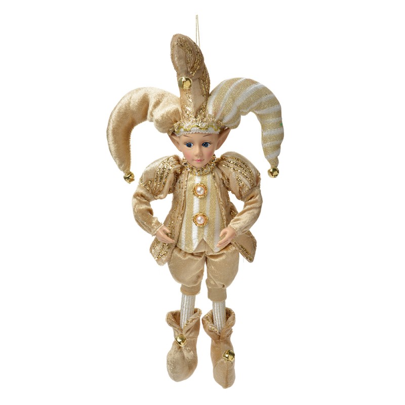 Clayre & Eef Pendentif de décoration Elfe 14x10x38 cm Beige Textile