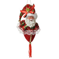 Clayre & Eef Christmas Ornament Santa Claus 35 cm Red Textile on Plastic