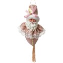 Clayre & Eef Christmas Ornament Santa Claus 35 cm Pink Textile