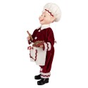 Clayre & Eef Statuetta decorativa di Natale Elfo 15x10x28 cm Rosso Tessuto