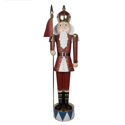 Clayre & Eef Weihnachtsdekorationsfigur Nussknacker 67x41x203 cm Rot Metall
