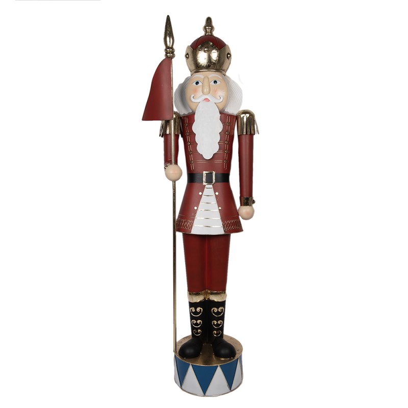 Clayre & Eef Weihnachtsdekorationsfigur Nussknacker 67x41x203 cm Rot Metall