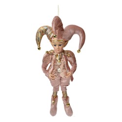 Clayre & Eef Pendentif de décoration Elfe 20x8x37 cm Rose Textile