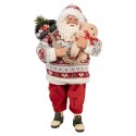 Clayre & Eef Statuetta decorativa di Natale Babbo Natale 13x10x28 cm Rosso Tessuto
