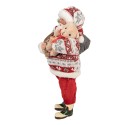 Clayre & Eef Statuetta decorativa di Natale Babbo Natale 13x10x28 cm Rosso Tessuto