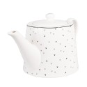Clayre & Eef Teekanne 1000 ml Weiß Porzellan Herzen