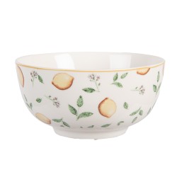 Clayre & Eef Soup Bowl 500 ml White Porcelain Lemons